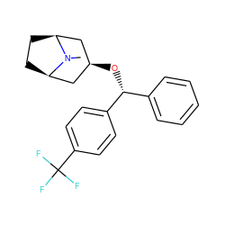 CN1[C@H]2CC[C@@H]1C[C@H](O[C@H](c1ccccc1)c1ccc(C(F)(F)F)cc1)C2 ZINC000100834425