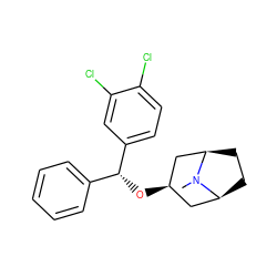 CN1[C@H]2CC[C@@H]1C[C@H](O[C@H](c1ccccc1)c1ccc(Cl)c(Cl)c1)C2 ZINC000100834409