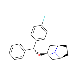 CN1[C@H]2CC[C@@H]1C[C@H](O[C@H](c1ccccc1)c1ccc(F)cc1)C2 ZINC000100834268