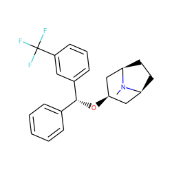 CN1[C@H]2CC[C@@H]1C[C@H](O[C@H](c1ccccc1)c1cccc(C(F)(F)F)c1)C2 ZINC000100834441