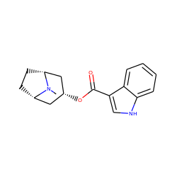 CN1[C@H]2CC[C@@H]1C[C@H](OC(=O)c1c[nH]c3ccccc13)C2 ZINC000100019233