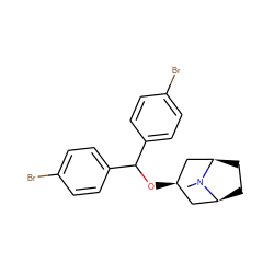 CN1[C@H]2CC[C@@H]1C[C@H](OC(c1ccc(Br)cc1)c1ccc(Br)cc1)C2 ZINC000100834176