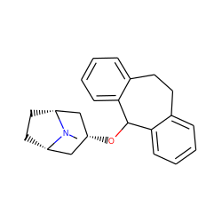 CN1[C@H]2CC[C@@H]1C[C@H](OC1c3ccccc3CCc3ccccc31)C2 ZINC000100079325