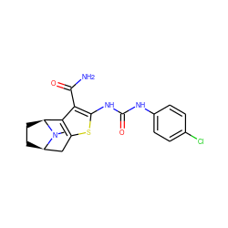 CN1[C@H]2CC[C@@H]1Cc1sc(NC(=O)Nc3ccc(Cl)cc3)c(C(N)=O)c12 ZINC001772607682