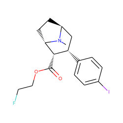 CN1[C@H]2CC[C@H]1[C@@H](C(=O)OCCF)[C@@H](c1ccc(I)cc1)C2 ZINC000253770374