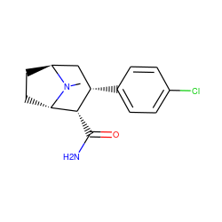 CN1[C@H]2CC[C@H]1[C@@H](C(N)=O)[C@@H](c1ccc(Cl)cc1)C2 ZINC000253641701