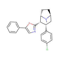 CN1[C@H]2CC[C@H]1[C@@H](c1ncc(-c3ccccc3)o1)[C@@H](c1ccc(Cl)cc1)C2 ZINC000253636700