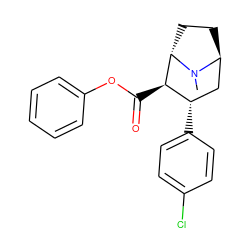 CN1[C@H]2CC[C@H]1[C@H](C(=O)Oc1ccccc1)[C@@H](c1ccc(Cl)cc1)C2 ZINC000100751764