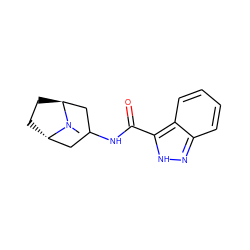 CN1[C@H]2CC[C@H]1CC(NC(=O)c1[nH]nc3ccccc13)C2 ZINC000100662030