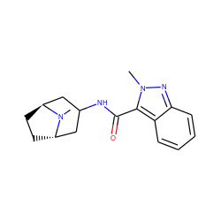 CN1[C@H]2CC[C@H]1CC(NC(=O)c1c3ccccc3nn1C)C2 ZINC000100790481