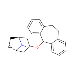 CN1[C@H]2CC[C@H]1CC(OC1c3ccccc3CCc3ccccc31)C2 ZINC000100092121