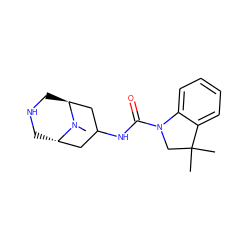 CN1[C@H]2CNC[C@H]1CC(NC(=O)N1CC(C)(C)c3ccccc31)C2 ZINC000100829143