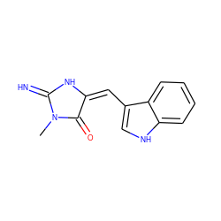 CN1C(=N)N/C(=C/c2c[nH]c3ccccc23)C1=O ZINC000013371026