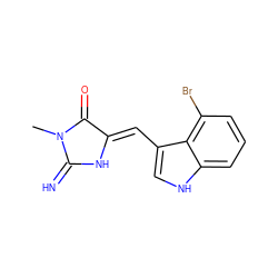 CN1C(=N)N/C(=C\c2c[nH]c3cccc(Br)c23)C1=O ZINC000084705123