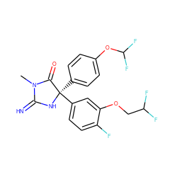 CN1C(=N)N[C@](c2ccc(OC(F)F)cc2)(c2ccc(F)c(OCC(F)F)c2)C1=O ZINC000035261808