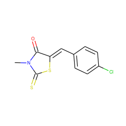 CN1C(=O)/C(=C/c2ccc(Cl)cc2)SC1=S ZINC000002022844