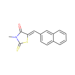 CN1C(=O)/C(=C/c2ccc3ccccc3c2)SC1=S ZINC000001206161