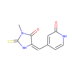 CN1C(=O)/C(=C\c2cc[nH]c(=O)c2)NC1=S ZINC000474609290