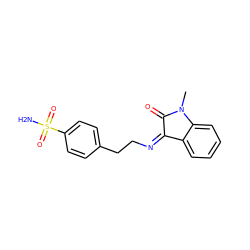 CN1C(=O)/C(=N\CCc2ccc(S(N)(=O)=O)cc2)c2ccccc21 ZINC001772627492