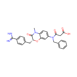 CN1C(=O)[C@@H](Cc2ccc(C(=N)N)cc2)Oc2cc(N(Cc3ccccc3)C(=O)CC(=O)O)ccc21 ZINC000040874768