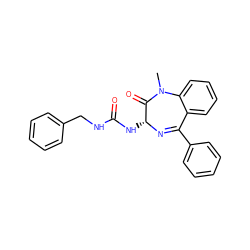 CN1C(=O)[C@@H](NC(=O)NCc2ccccc2)N=C(c2ccccc2)c2ccccc21 ZINC000013732769