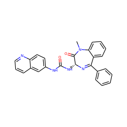 CN1C(=O)[C@@H](NC(=O)Nc2ccc3ncccc3c2)N=C(c2ccccc2)c2ccccc21 ZINC000013733044