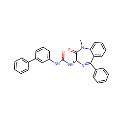 CN1C(=O)[C@@H](NC(=O)Nc2cccc(-c3ccccc3)c2)N=C(c2ccccc2)c2ccccc21 ZINC000013732906