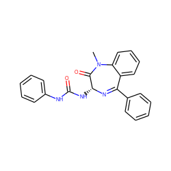 CN1C(=O)[C@@H](NC(=O)Nc2ccccc2)N=C(c2ccccc2)c2ccccc21 ZINC000013732764