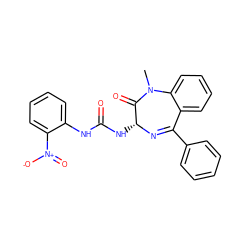 CN1C(=O)[C@@H](NC(=O)Nc2ccccc2[N+](=O)[O-])N=C(c2ccccc2)c2ccccc21 ZINC000013732846