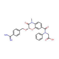 CN1C(=O)[C@@H](OCc2ccc(C(=N)N)cc2)Oc2cc(C(=O)N(CC(=O)O)c3ccccc3)ccc21 ZINC000040863871