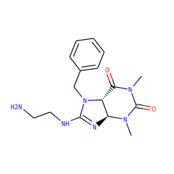 CN1C(=O)[C@@H]2[C@H](N=C(NCCN)N2Cc2ccccc2)N(C)C1=O ZINC000036350326