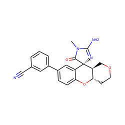 CN1C(=O)[C@]2(N=C1N)c1cc(-c3cccc(C#N)c3)ccc1O[C@H]1CCOC[C@@H]12 ZINC000103253358