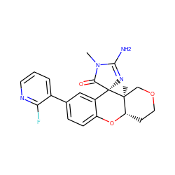 CN1C(=O)[C@]2(N=C1N)c1cc(-c3cccnc3F)ccc1O[C@H]1CCOC[C@@]12C ZINC000103253300