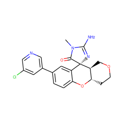 CN1C(=O)[C@]2(N=C1N)c1cc(-c3cncc(Cl)c3)ccc1O[C@H]1CCOC[C@@H]12 ZINC000103253316