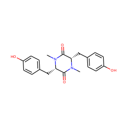 CN1C(=O)[C@H](Cc2ccc(O)cc2)N(C)C(=O)[C@@H]1Cc1ccc(O)cc1 ZINC000000837296