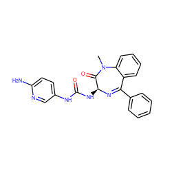 CN1C(=O)[C@H](NC(=O)Nc2ccc(N)nc2)N=C(c2ccccc2)c2ccccc21 ZINC000013733029