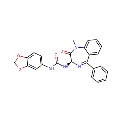 CN1C(=O)[C@H](NC(=O)Nc2ccc3c(c2)OCO3)N=C(c2ccccc2)c2ccccc21 ZINC000013732968