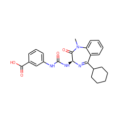 CN1C(=O)[C@H](NC(=O)Nc2cccc(C(=O)O)c2)N=C(C2CCCCC2)c2ccccc21 ZINC000013900146