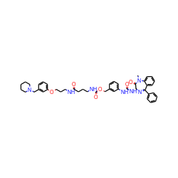 CN1C(=O)[C@H](NC(=O)Nc2cccc(COC(=O)NCCCC(=O)NCCCOc3cccc(CN4CCCCC4)c3)c2)N=C(c2ccccc2)c2ccccc21 ZINC000095541767