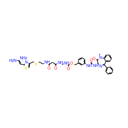 CN1C(=O)[C@H](NC(=O)Nc2cccc(COC(=O)NCNC(=O)CC(=O)NCCSCc3csc(C=C(N)N)n3)c2)N=C(c2ccccc2)c2ccccc21 ZINC000095614730