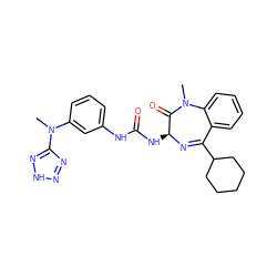 CN1C(=O)[C@H](NC(=O)Nc2cccc(N(C)c3nn[nH]n3)c2)N=C(C2CCCCC2)c2ccccc21 ZINC000065731171