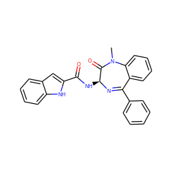 CN1C(=O)[C@H](NC(=O)c2cc3ccccc3[nH]2)N=C(c2ccccc2)c2ccccc21 ZINC000000586243