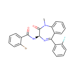 CN1C(=O)[C@H](NC(=O)c2ccccc2Br)N=C(c2ccccc2F)c2ccccc21 ZINC000026378655