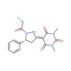 CN1C(=O)C(=C2C[C@H](c3ccccc3)N(C(=O)CCl)N2)C(=O)N(C)C1=O ZINC000005400014