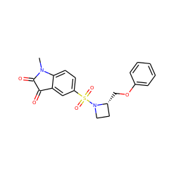 CN1C(=O)C(=O)c2cc(S(=O)(=O)N3CC[C@H]3COc3ccccc3)ccc21 ZINC000013676475