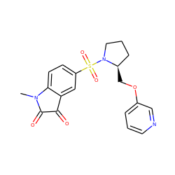 CN1C(=O)C(=O)c2cc(S(=O)(=O)N3CCC[C@H]3COc3cccnc3)ccc21 ZINC000013676496