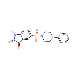 CN1C(=O)C(=O)c2cc(S(=O)(=O)N3CCN(c4ccccn4)CC3)ccc21 ZINC000103229706