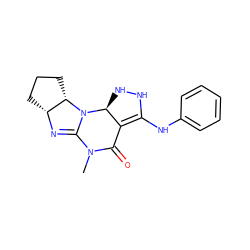 CN1C(=O)C2=C(Nc3ccccc3)NN[C@@H]2N2C1=N[C@@H]1CCC[C@@H]12 ZINC000653697685