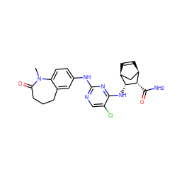 CN1C(=O)CCCc2cc(Nc3ncc(Cl)c(N[C@H]4[C@@H](C(N)=O)[C@@H]5C=C[C@H]4C5)n3)ccc21 ZINC000084713147