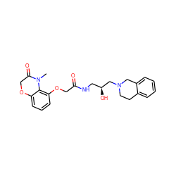 CN1C(=O)COc2cccc(OCC(=O)NC[C@H](O)CN3CCc4ccccc4C3)c21 ZINC000220070072